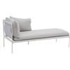 NATERIAL Lettino con cuscino Sigma NATERIAL in acciaio bianco e cuscino beige L 70 x H 70 x P 154 cm