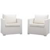 NATERIAL Poltrona da giardino con cuscino bianco e braccioli Luma NATERIAL da 2 posti, struttura in alluminio seduta in alluminio bianco, L 78 x H 79.5 x P 78.5 cm, set da 2 pezzi