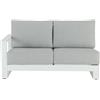 NATERIAL Divano da giardino con cuscino grigio e braccioli Athena NATERIAL da 2 posti, struttura in alluminio seduta in alluminio bianco, L 160 x H 91 x P 88 cm