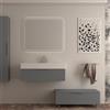 BADEN HAUS Mobile da bagno sospeso sotto lavabo Modula di BADEN HAUS L 90 x H 25 x P 44 cm grigio nuvola cannettato opaco, 1 cassetto