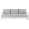 NATERIAL Divano da giardino con cuscino grigio e braccioli Athena NATERIAL da 3 posti, struttura in alluminio seduta in alluminio bianco, L 245 x H 91 x P 88 cm