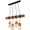 SPOT-LIGHT Lampadario Montagna Lampadario Montagna 4x E27 SPOT-LIGHT marrone paralume marrone 4x E27 SPOT-LIGHT