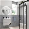 BADEN HAUS Specchio con illuminazione integrata bagno asimmetrico Vintage BADEN HAUS L 80 x H 80 x P 3 cm marrone