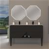 BADEN HAUS Mobile bagno sospeso con lavabo L 140 x H 55 x P 45.3 cm grafite per doppia vasca Vintage