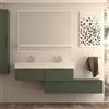 BADEN HAUS Mobile da bagno sospeso sotto lavabo Modula di BADEN HAUS L 120 x H 25 x P 44 cm verde opaco liscio, 1 cassetto