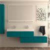 BADEN HAUS Mobile da bagno sospeso sotto lavabo Modula di BADEN HAUS L 120 x H 25 x P 44 cm blu petrolio opaco liscio, 1 cassetto