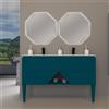 BADEN HAUS Mobile bagno sospeso con lavabo L 140 x H 55 x P 45.3 cm blu petrolio per doppia vasca Vintage