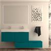 BADEN HAUS Mobile da bagno sospeso sotto lavabo Modula di BADEN HAUS L 120 x H 43 x P 44 cm blu petrolio cannettato opaco, 2 cassetti