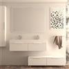 BADEN HAUS Mobile da bagno sospeso sotto lavabo Modula di BADEN HAUS L 120 x H 25 x P 44 cm bianco cannettato opaco, 1 cassetto