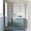 SENSEA Mobile da bagno sospeso sotto lavabo L 75 x H 58 x P 48 cm verde laminato opaco, 2 cassetti SENSEA Remix