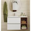 SENSEA Mobile da bagno sospeso sotto lavabo L 80 x H 55 x P 45 cm bianco laminato opaco, 2 cassetti SENSEA Modern