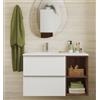 SENSEA Mobile da bagno sospeso sotto lavabo L 80 x H 55 x P 45 cm bianco laminato opaco, 2 cassetti SENSEA Vague
