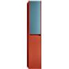 Leroy Merlin Colonna per mobile bagno Niwa 2 ante P 27 x L 30 x H 160 cm laccato opaco paprika con vetro blu pacifico cannettato