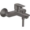 Hansgrohe Rubinetto per vasca getto laminare cristallino Talis E per muro nero spazzolato HANSGROHE