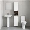 SENSEA Colonna per mobile bagno Modern SENSEA 2 ante P 30 x L 30 x H 161.6 cm Bianco e noce laccato truciolare