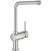 Grohe Rubinetto da cucina fisso a collo alto a L Minta cromo opaco spazzolato GROHE
