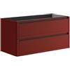 Leroy Merlin Mobile da bagno sospeso sotto lavabo L 99.5 x H 50 x P 45.5 cm rosso opaco, 2 cassetti TRATTO