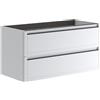 Leroy Merlin Mobile da bagno sospeso sotto lavabo L 100 x H 50 x P 45.5 cm bianco opaco, 2 cassetti TRATTO