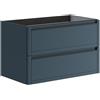 Leroy Merlin Mobile da bagno sospeso sotto lavabo L 79.5 x H 50 x P 45.5 cm blu opaco, 2 cassetti TRATTO