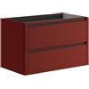 Leroy Merlin Mobile da bagno sospeso sotto lavabo L 79.5 x H 50 x P 45.5 cm rosso opaco, 2 cassetti TRATTO