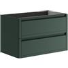 Leroy Merlin Mobile da bagno sospeso sotto lavabo L 79.5 x H 50 x P 45.5 cm verde opaco, 2 cassetti Tratto