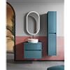 Leroy Merlin Colonna per mobile bagno Niwa 2 ante P 27 x L 30 x H 160 cm laccato opaco blu pacifico cannettato