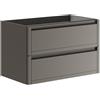 Leroy Merlin Mobile da bagno sospeso sotto lavabo L 79.5 x H 50 x P 45.5 cm grigio opaco, 2 cassetti TRATTO
