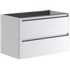 Leroy Merlin Mobile da bagno sospeso sotto lavabo L 79.5 x H 50 x P 45.5 cm bianco opaco, 2 cassetti TRATTO