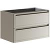 Leroy Merlin Mobile da bagno sospeso sotto lavabo L 79.5 x H 50 x P 45.5 cm beige opaco, 2 cassetti TRATTO
