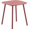 NATERIAL Tavolo da pranzo per giardino ANAFI NATERIAL struttura e superficie in alluminio rosso per 2 persone 70x70cm