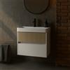 Leroy Merlin Mobile da bagno sospeso sotto lavabo Niwa 2 cassetti L 59.5 x H 50 x P 45.5 cm bianco e sabbia cannettato
