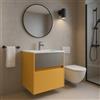 Leroy Merlin Mobile da bagno sospeso sotto lavabo Niwa 2 cassetti L 59.5 x H 50 x P 45.5 cm senape e grigio laccato opaco cannettato