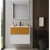 Leroy Merlin Mobile da bagno sospeso sotto lavabo Niwa 2 cassetti L 59.5 x H 50 x P 45.5 cm bianco e senape cannettato