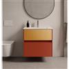 Leroy Merlin Mobile da bagno sospeso sotto lavabo Niwa 2 cassetti L 59.5 x H 50 x P 45.5 cm paprika e senape cannettato