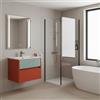 Leroy Merlin Mobile da bagno sospeso sotto lavabo Niwa 2 cassetti L 59.5 x H 50 x P 45.5 cm paprika e verde timo cannettato