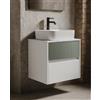 Leroy Merlin Mobile da bagno sospeso sotto lavabo Niwa 2 cassettiL 59.5 x H 50 x P 45.5 cm bianco e verde timo cannettato