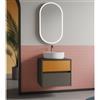 Leroy Merlin Mobile da bagno sospeso sotto lavabo Niwa 2 cassetti L 59.5 x H 50 x P 45.5 cm grigio e senape cannettato
