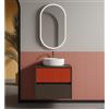 Leroy Merlin Mobile da bagno sospeso sotto lavabo Niwa 2 cassetti L 59.5 x H 50 x P 45.5 cm grigio e paprika cannettato