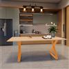 Leroy Merlin Tavolo da pranzo fisso in legno massello di faggio grezzo 150X90X3 cm, 2 gambe Cross arancio