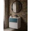 Leroy Merlin Mobile da bagno sospeso sotto lavabo Niwa 2 cassetti L 59.5 x H 50 x P 45.5 cm bianco e blu pacifico cannettato