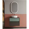 Leroy Merlin Mobile da bagno sospeso sotto lavabo Niwa 2 cassetti L 59.5 x H 50 x P 45.5 cm grigio e verde timo cannettato