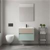 Leroy Merlin Mobile da bagno sospeso sotto lavabo Niwa 2 cassetti L 59.5 x H 50 x P 45.5 cm verde e sabbia laccato opaco cannettato