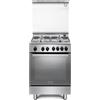 Delonghi Cucina a gas con forno DE'LONGHI DMX 64 LSG inox L 60 x P 60 cm