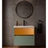 Leroy Merlin Mobile da bagno sospeso sotto lavabo Niwa 2 cassetti L 59.5 x H 50 x P 45.5 cm verde timo e senape cannettato