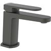 AQUASANIT Rubinetto per lavabo a canna bassa getto laminare cristallino Zefir grigio verniciato a polvere opaco AQUASANIT