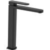 AQUASANIT Rubinetto per lavabo getto laminare cristallino Zefir nero verniciato a polvere opaco AQUASANIT