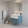 Leroy Merlin Mobile da bagno sospeso sotto lavabo Niwa 2 cassetti L 59.5 x H 50 x P 45.5 cm blu pacifico e bianco cannettato