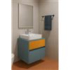 Leroy Merlin Mobile da bagno sospeso sotto lavabo Niwa 2 cassetti L 59.5 x H 50 x P 45.5 cm blu pacifico e senape cannettato