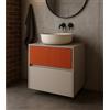 Leroy Merlin Mobile da bagno sospeso sotto lavabo Niwa 2 cassetti L 59.5 x H 50 x P 45.5 cm sabbia e paprika cannettato