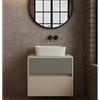 Leroy Merlin Mobile da bagno sospeso sotto lavabo Niwa 2 cassetti L 59.5 x H 50 x P 45.5 cm sabbia e verde timo cannettato